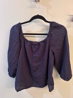Banana republic Women's Navy Peasant Blouse - Medium